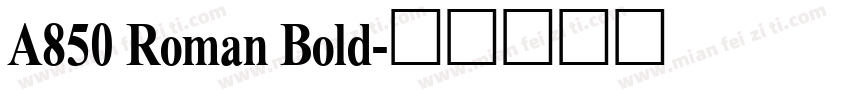 A850 Roman Bold字体转换
